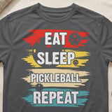 Pickleball Sport-Tek Performance Tee, Eat Sleep Pickleball Repeat, Moisture-Wicking Athletic Court Apparel thumbnail 8
