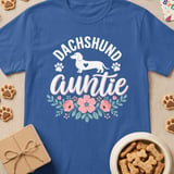 Dachshund Auntie Floral T-Shirt thumbnail 3