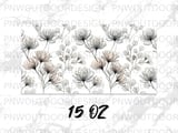 X-ray Flower Mug Sublimation Wrap, Ethereal Botanical Digital Design for 11oz 15oz Cup, Minimalist Ghosted Floral PNG, Instant Download thumbnail 14