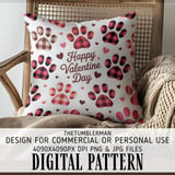 Digital Valentine Pattern, Digital Bundle, Valentines Day, Paw Print Pattern, Dog Paw Print, Plaid Valentine Pattern, Digital Paper thumbnail 5
