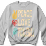 Pickleball Gildan Crewneck Sweatshirt, Peace Love Pickleball, Court Warm Up Retro Graphic Apparel thumbnail 7