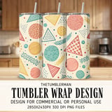 Digital Geometric Pattern, Digital Bundle, Circle Triangle Print, Trendy Art, Abstract Shapes, Digital Paper, Seamless Pattern, Retro Design thumbnail 2