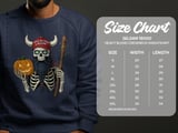Swedish American Halloween Sweatshirt and T-shirts, Viking Skeleton, Lagom, Pumpkin, Fall Apparel, Scandinavian Pride, Unique Halloween Gift thumbnail 6