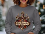 Faith Family Fall Sweatshirt, Christian Autumn Hoodie, Vintage Fall Cross Crewneck, Thanksgiving Tote Bag, Religious Gift for Women thumbnail 2