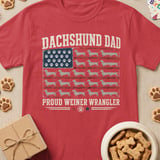 Dachshund Dad American Flag Tee thumbnail 4