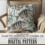Digital Pattern, Digital Bundle, Sheepshead Fish Pattern, Ocean Underwater, Tropical Pattern, Starfish Digital, Ocean Life, Digital Download thumbnail 5