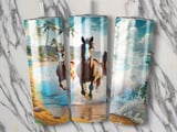 Horses Tumbler Wrap, Beach Tumbler Design, 20oz Skinny Tumbler, Seamless Tumbler Wrap, Animal Tumbler, Ocean Tumbler Design thumbnail 2