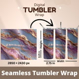 Agate Sky 20oz Skinny Tumbler Wrap Sublimation Design, Geode Tumbler, Purple Gold Tumbler png, Straight and Tapered Wrap, Digital thumbnail 5