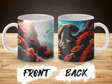 Octopus Mug Sublimation Wrap, Deep Sea Fantasy Marine Life 11oz 15oz Mug Digital Design for Ocean Lovers Gift thumbnail 4