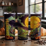 Personalized Halloween Tumbler, Spooky Skeleton Tumbler, Graveyard Tumbler, Name Tumbler, Halloween Gift, Fall Tumbler, Halloween Design thumbnail 3