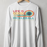 Pickleball Sport-Tek Long Sleeve Tee, Life Is Good Pickleball Makes It Better Graphic, Sun Shield Shirt thumbnail 11