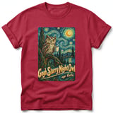 Gogh Starry Night Owl ~ Comfort Colors Premium Tee thumbnail 2