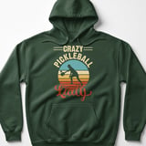 Pickleball Gildan Fleece Hoodie, Crazy Pickleball Lady Vintage Silhouette, Warmup Match Court Pullover thumbnail 5