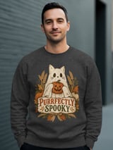 Purrfectly Spooky Ghost Cat Tee or Sweatshirt thumbnail 2