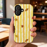 Fall Leaves Autumn Phone Case | Distressed Stripe Tote Bag | Cozy Seasonal Fall Colors | Thanksgiving Gift For Her thumbnail 14