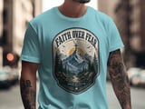 Faith Over Fear Mountain Cross T-Shirt, Christian Religious Tee, Walk By Faith Hiking Nature Shirt, Inspirational Gift thumbnail 10