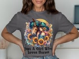 Horse Lover T-Shirt, Cowgirl Shirt, Floral Horse Tee, Horse Girl Gift, Sunflower Horse Lover, Horseback Riding Shirt, Western T-Shirt thumbnail 9