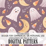 Whimsical Ghost & Moon Digital Pattern Size Bundle Png thumbnail 2