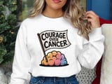 Cancer fighting t-shirt, Courage Over Cancer Tee, Cancer Shirt, Support Cancer Awareness, Cancer Survivor Shirt, Graphic T-Shirt thumbnail 1