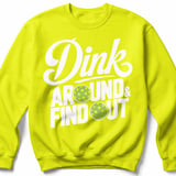 Pickleball Gildan Crewneck Sweatshirt, Dink Around & Find Out, Court Warm Up Graphic Fleece Pullover thumbnail 10