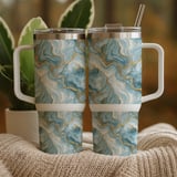 Blue Gold Marble Tumbler Digital, Watercolor Floral Background, Printable Tumbler Png, Digital Scrapbooking Paper, Junk Journal Pages thumbnail 9