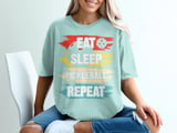 Pickleball Comfort Colors Shirt, Eat Sleep Pickleball Repeat Design, Retro Court Aesthetic Vintage Graphic Tee thumbnail 12