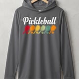 Pickleball Sport-Tek Performance Hood, Pickleball Colorful Vintage Paddle Row, Lightweight Hoodie thumbnail 5