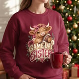 Game Day Sister Highland Cow Tee thumbnail 12