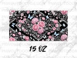 Dark Floral Butterfly Mug Wrap Sublimation, 11oz 15oz Digital Design, Pink Flower Cottagecore PNG for Her Birthday Gift thumbnail 14