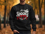 Halloween, Spooky Sweatshirt, Halloween Sweatshirt, Bat Ghost Graphic Sweatshirt, Halloween Party Sweatshirt, Autumn Fall Sweatshirt thumbnail 4