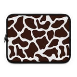Cute Cow Print Laptop Sleeve, Brown White Spotted Bovine Aesthetic Accessory Pouch, Farm Animal Tech Case, Unique Gift thumbnail 4