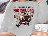 Running Late For Mahjong Christmas Print, Retro Santa Claus Holiday Art, Funny Mahjong Player Gift, Game Night Graphic Holiday Decor thumbnail 10