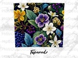 Dark Floral Tumbler Wrap Digital PNG 20oz Skinny Sublimation Design File. Seamless Botanical Elegant Flower Pattern Instant Download. thumbnail 14