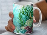 Seahorse Ocean Scene Sublimation Wrap Digital Design for 11oz and 15oz Mugs | Whimsical Marine Life Underwater Art Coastal Mug Design Gift thumbnail 8
