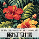 Tropical Tumbler Design, Hibiscus Flower Digital Download, Colorful Floral Tumbler Png, Floral Junk Journal Pages, Digital Scrapbooking thumbnail 13