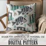 Fish Digital Pattern, Sea Life Digital Bundle, Underwater Pattern, Aquarium Animal, Fish Pattern, Digital Paper, Commercial Use, Printable thumbnail 5
