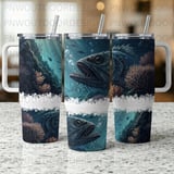 Monster Fish 40oz Tumbler Sublimation Wrap, Deep Sea Angler PNG Digital Download, Scary Ocean Creature Tapered Design, Unique Fisherman Gift thumbnail 7
