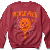 Pickleball Gildan Crewneck Sweatshirt, Pickleween, Court Warm Up Graphic Apparel for Halloween Matches thumbnail 5