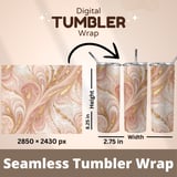 Pink Marble Gold Tumbler Design, Watercolor Flower Digital Paper, Floral Junk Journal, Printable Tumbler PNG, Scrapbooking Paper Digital thumbnail 7