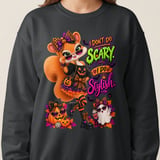 Sally the Squirrel Stylish Halloween Sweatshirt thumbnail 5