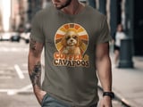 Retro Cavapoo Dog T-Shirt, Coffee & Cavapoos Tee, Vintage Sunshine Groovy Dog Mom Shirt, Iced Coffee Puppy Lover Gift, Boho Pet Owner Top thumbnail 3