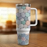 40oz Tumbler Sublimation Wrap, Pastel Pebbles Seamless Design, Distressed Tapered Digital Download, Abstract Texture, Phone Wallpaper thumbnail 2