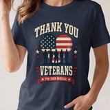 Thank You Veterans For Your Service Flag Heart T-Shirt thumbnail 4