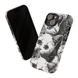 Cat Faces Tote Bags, Cute Kitten Throw Pillow, Funny Cat Pattern iPhone Case, Animal Lover Gift, Cat Mom Present, Black and White Art thumbnail 14