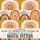 Digital Rainbow Pattern, Boho Rainbow, Digital Bundle, Seamless Rainbow Pattern, Bohemian Rainbow, Sun Rainbow Digital Paper, Earthy Tones thumbnail 1