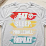 Pickleball Sport-Tek Performance Tee, Eat Sleep Pickleball Repeat, Moisture-Wicking Athletic Court Apparel thumbnail 10