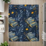 Floral Book Blanket, Dark Academia Aesthetic, Cozy Library Throw, Book Lover Gift, Botanical Bookish Blanket thumbnail 3