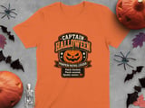 Captain Halloween Pumpkin Patrol Leader Graphic Print Crewneck Sweatshirts Spooky Season Jack O Lantern Design thumbnail 2