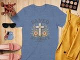 Saved by Grace Christian T-Shirt, Ephesians 2:8 Floral Cross Faith Tee, Inspirational Religious Scripture Women's Apparel Gift thumbnail 2