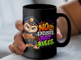 No Excuses Just Rules Police Owl Mug thumbnail 11